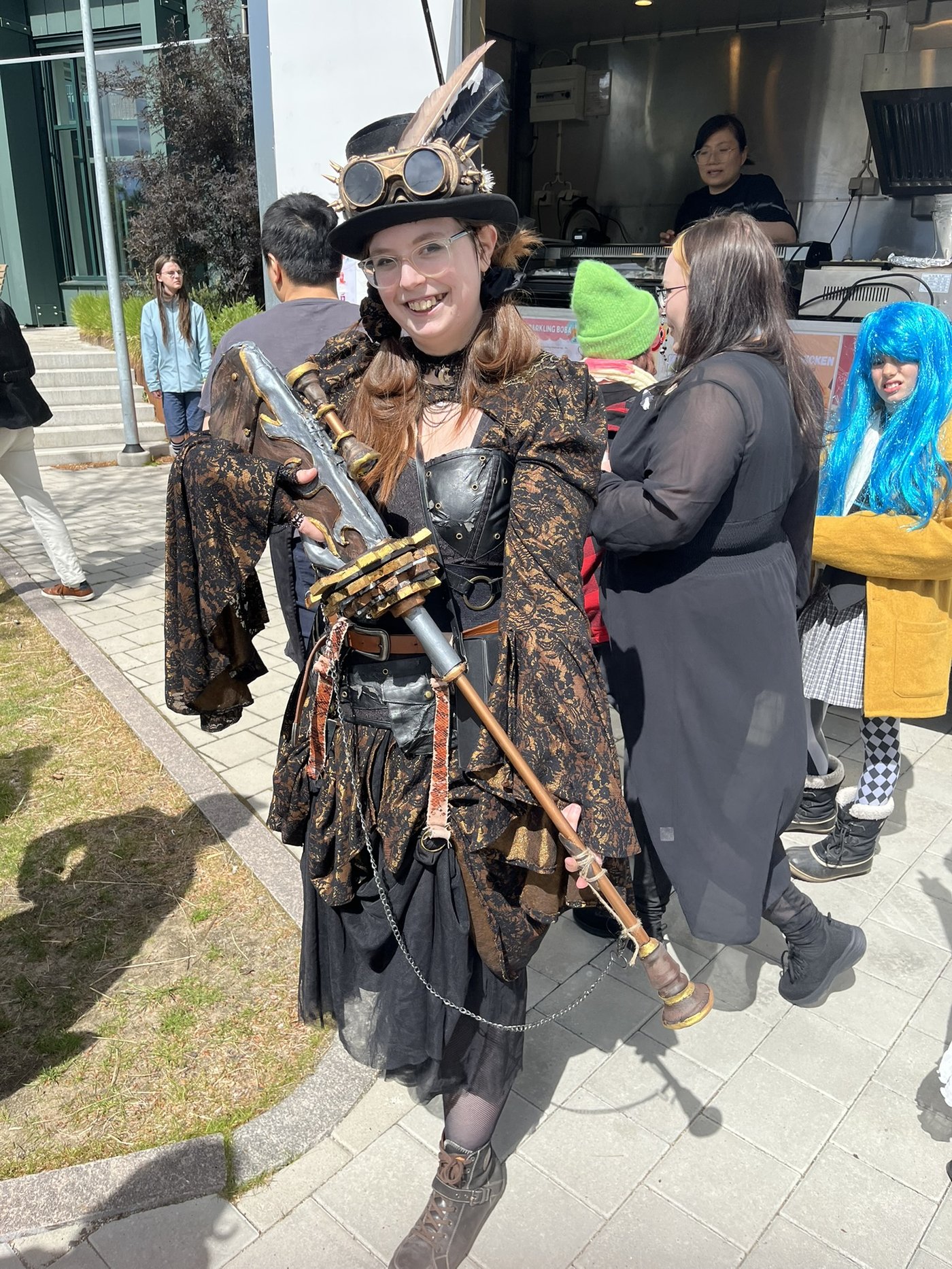 Costumes steampunk lors d'une convention
