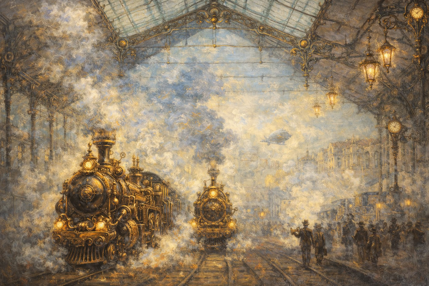 La Gare Saint-Lazare — Monet Steampunk — La Galerie Mécanique