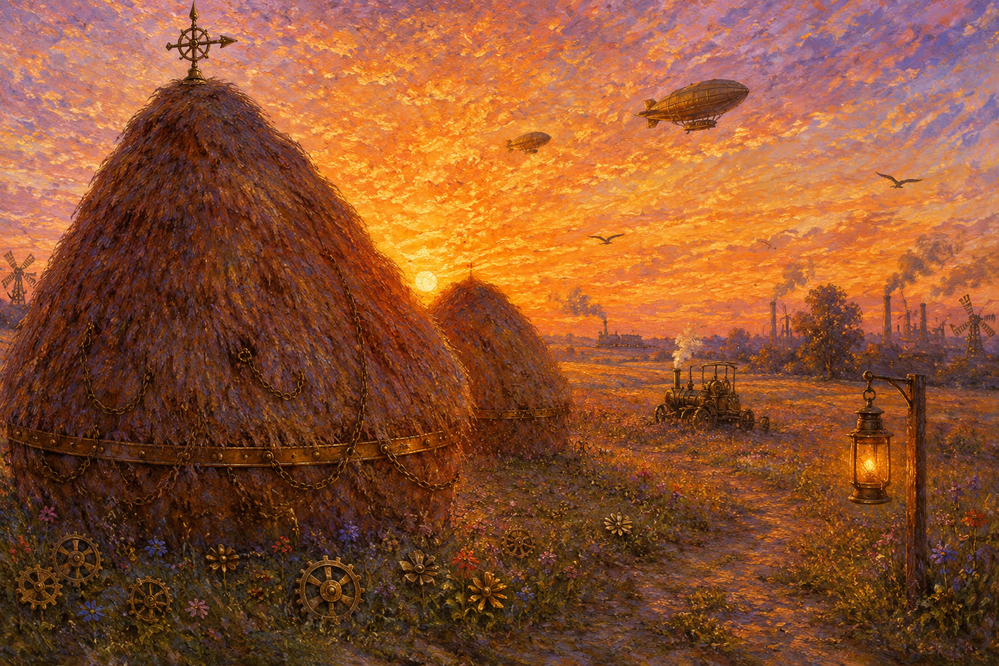 Les Meules — Monet Steampunk — La Galerie Mécanique