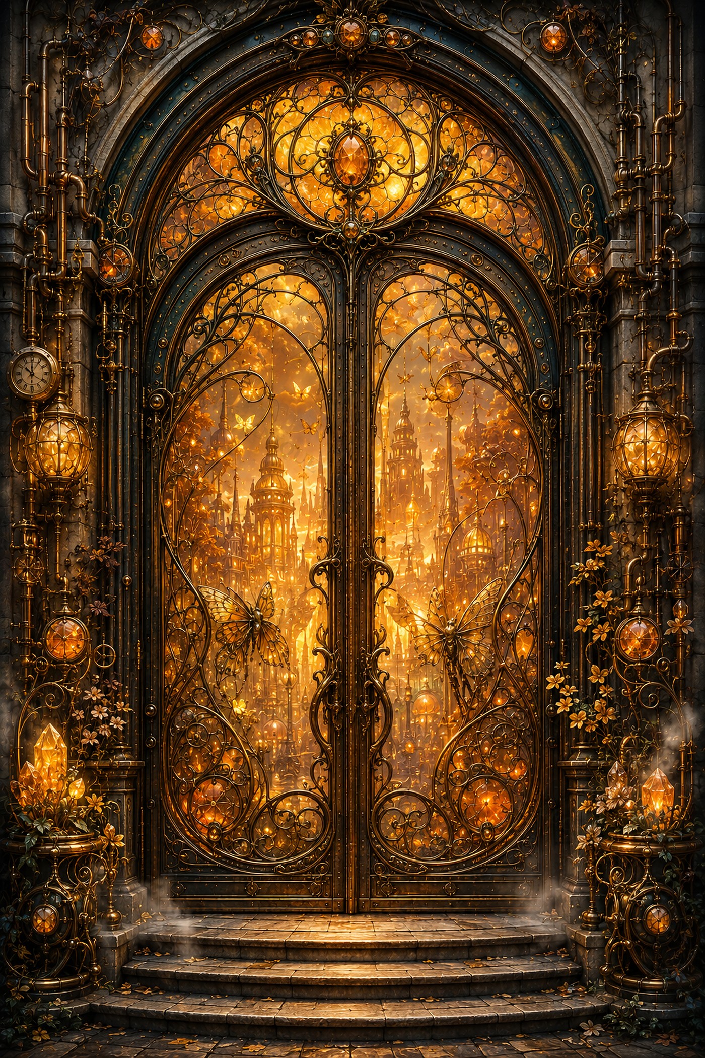The Amber Dreams Door — Doors of a Forgotten World — La Galerie Mécanique