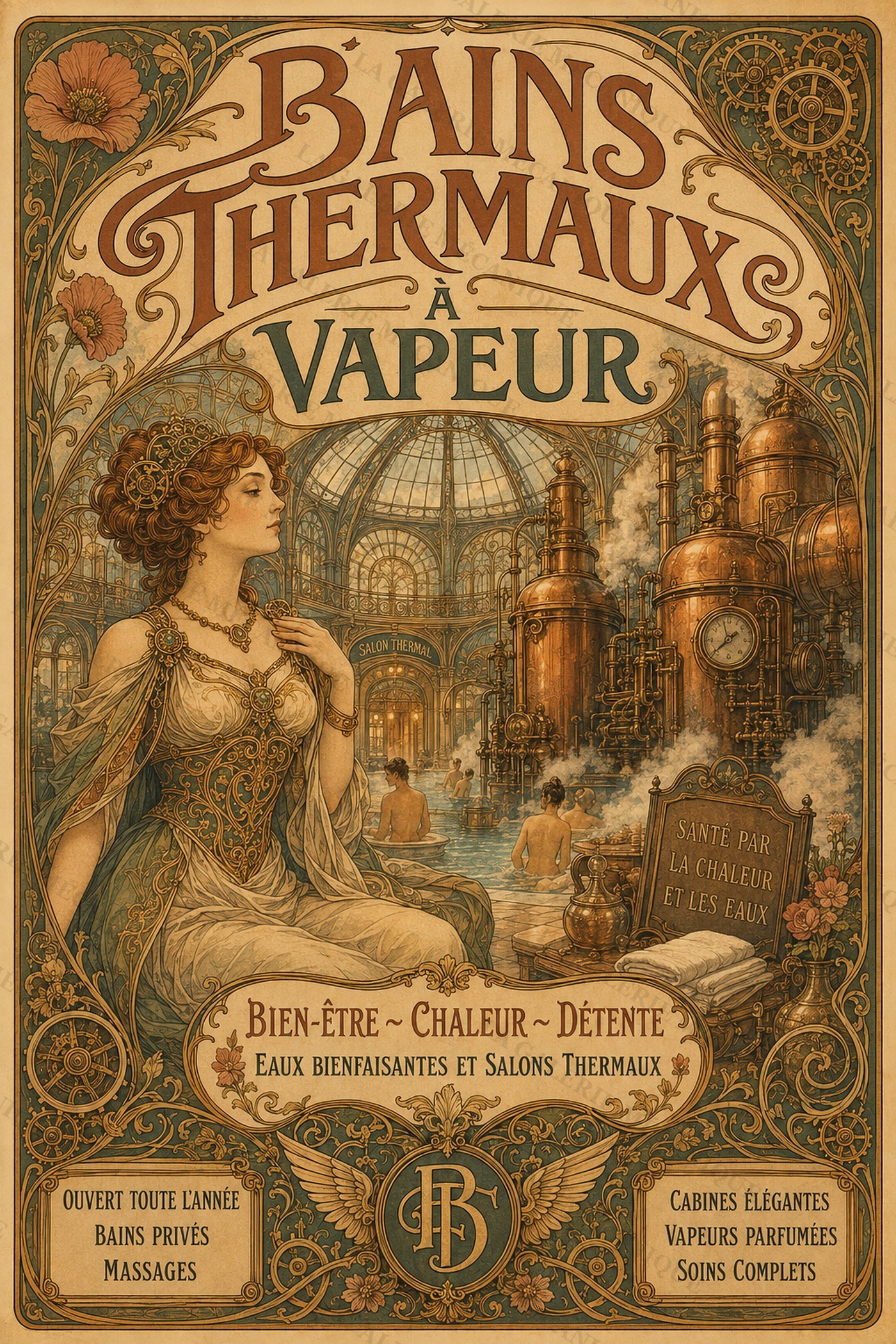Steam Thermal Baths — Réclames Mécaniques — La Galerie Mécanique