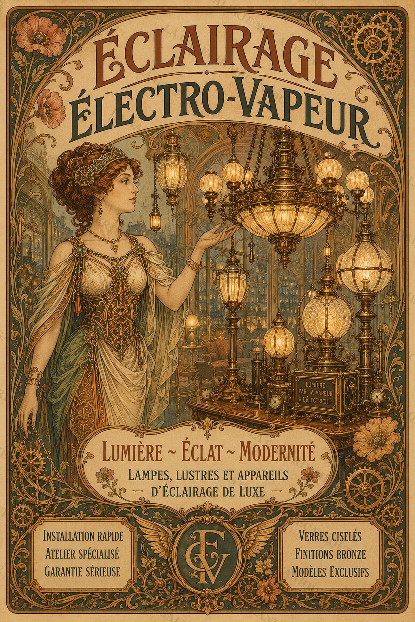 Electro-Steam Lighting — Réclames Mécaniques — La Galerie Mécanique